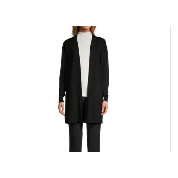 Worthington womens Sz XXL black open split sides  cardigan - Picture 2 of 8